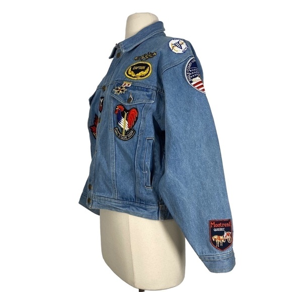 RIGOLLETTO Vintage Denim Jacket with Patches - Picture 3 of 8